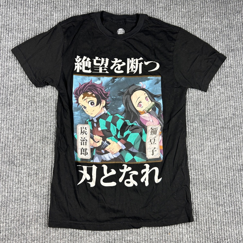 Demon Slayer Shirt Mens S Tanjiro Nezuko Black Graphic Anime Manga‎ GEE
